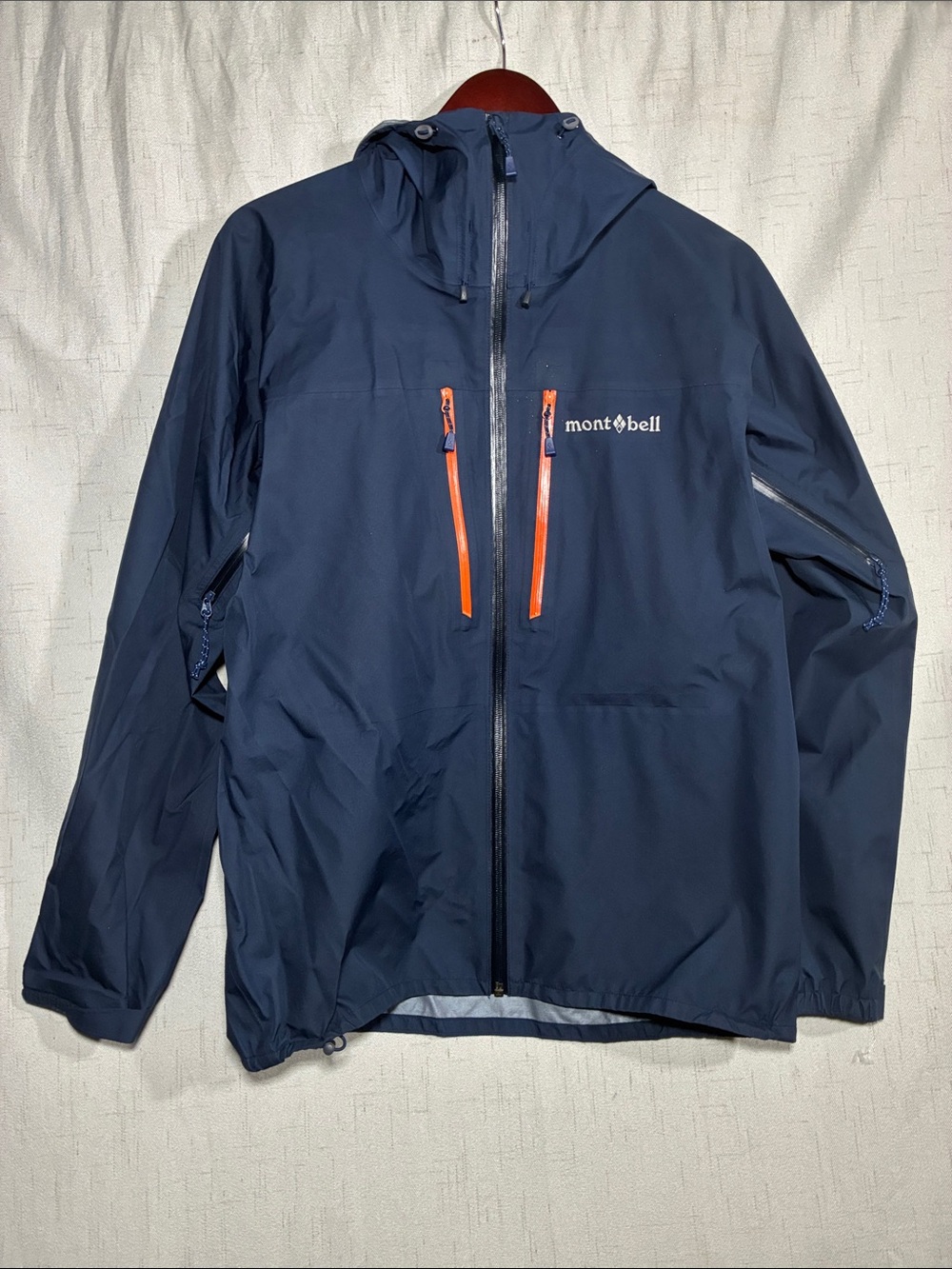 Montbell Gore-Tex T Men's Navy Waterproof Hooded Rain Shell